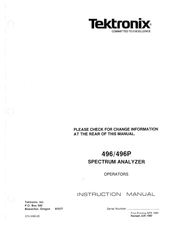Tektronix 496P Instruction Manual