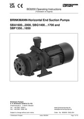 BRINKMANN PUMPS SBF1350S Operating Instructions Manual