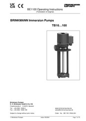 BRINKMANN PUMPS TB40/220 Operating Instructions Manual
