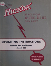 Hickok 770 Operating Instructions Manual