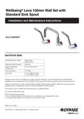 Watts ENWARE Wellbeing Leva WLC150WSET Installation And Maintenance Instructions Manual
