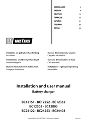 Vetus BC12151 Installation And User Manual