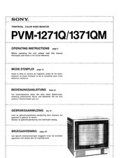 Sony TRINITRON PVM-1371QM Operating Instructions Manual