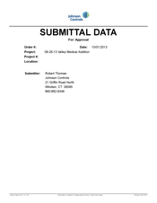 Johnson Controls 10 Series Submittal Data