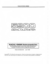 Racal-Dana 5900 Calibration Manual