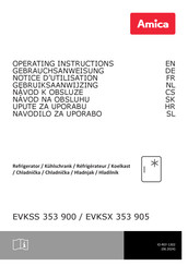 Amica EVKSS 353 900 Operating Instructions Manual