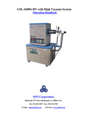 MTI GSL-1600X-HV Operation Handbook