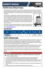 Franklin Electric FPS FE50HH Series Owner's Manual