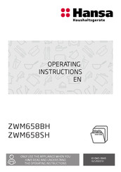 Hansa ZWM658SH Operating Instructions Manual