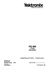 Tektronix PG 509 Instruction Manual