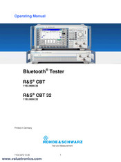 Rohde & Schwarz R&S CBT Operating Manual