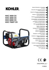 Kohler HXC 7500T C5 Instruction And Maintenance Manual