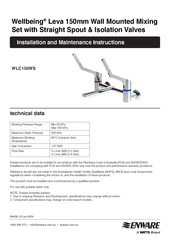 Watts ENWARE Wellbeing Leva WLC150WS Installation And Maintenance Instructions Manual