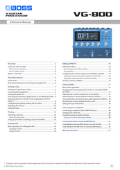 Boss VG-800 Reference Manual