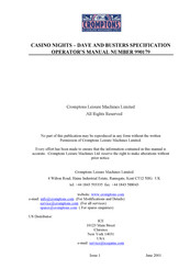 Cromptons CASINO NIGHTS DAVE Operator's Manual