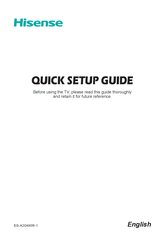 Hisense 65A7100F Quick Setup Manual