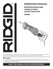 RIDGID R3000S Operator's Manual