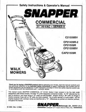 Snapper CAP21509R Operator's Manual