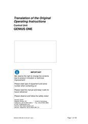 SESOTEC GENIUS ONE Operating Instructions Manual