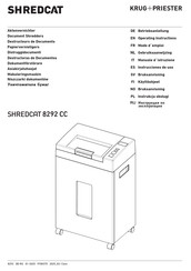 KRUG+PRIESTER SHREDCAT 8292 CC Operating Instructions Manual