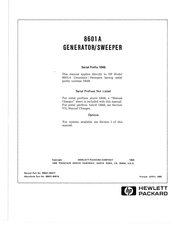 HP 8601A Operation Manual