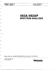 Tektronix 492A Manual