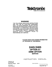 Tektronix 2465 Instruction Manual