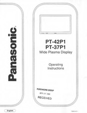 Panasonic PT37P1 - WIDE PLASMA DISPLAY Operating Instructions Manual