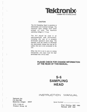 Tektronix S-6 Instruction Manual