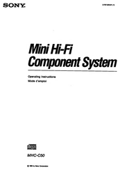 Sony MHC-C50 Operating Instructions Manual