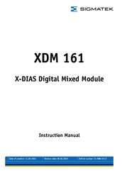 SIGMATEK XDM 161 Instruction Manual