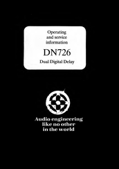 Klark Teknik DN 726 Operating And Service Information