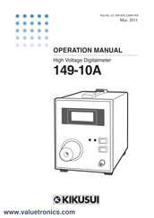Kikusui 149-10A Operation Manual