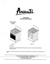Avanti DGR-240 Instruction Manual