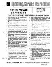 MTD 132-365 Operating/Service Instructions Manual
