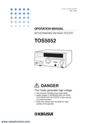 Kikusui TOS5052 Operation Manual