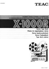 Teac X-1000R Owner's Manual