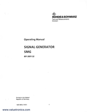 Rohde & Schwarz 801.0001.52 Operating Manual