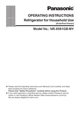 Panasonic NR-X561GB-MY Operating Instructions Manual