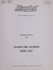 Hickok 209C Instruction Manual