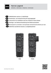 Harvia HPO704XE Instructions For Installation And Use Manual