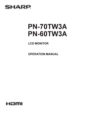 Sharp PN-70TW3A Operation Manual