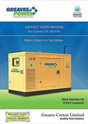 Greaves POWER GENSET GPWII-160 User Manual