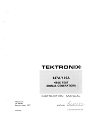 Tektronix 149A Instruction Manual
