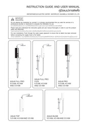AQUABELLA SHOWER AQUA FULL PRO FLEX 4.5 KW Instructions Manual And User Manual