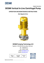 Desmi ESL25-180N Original Instructions Manual