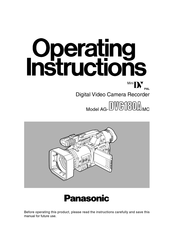 Panasonic AG-DVC180AMC Operating Instructions Manual