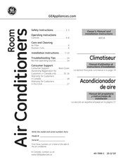 GE AEE18DTL1 Owner's Manual And Installation Instructions