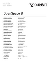 DURAVIT OpenSpace B 770009 00 0 0000 Series Mounting Instructions