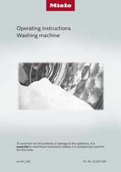 Miele WWD320 WCS Operating Instructions Manual